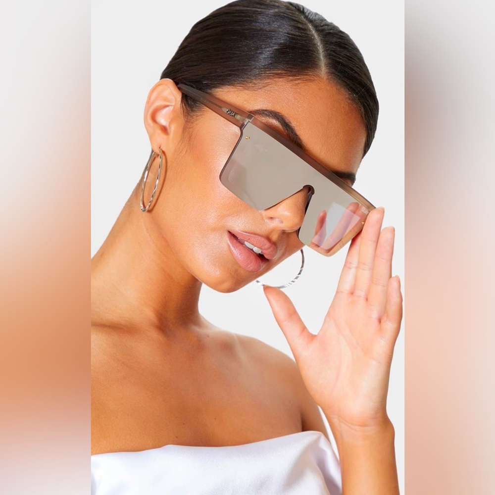 Quay HINDSIGHT Shield Ivory/Purp/Org Mirror Unisex Sunglasses. *•RARE & BNWT•*